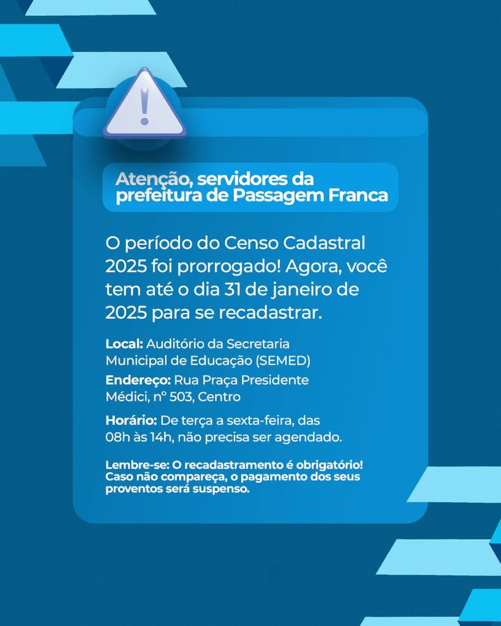 O prazo para o Censo Cadastral 2025 foi PRORROGADO!