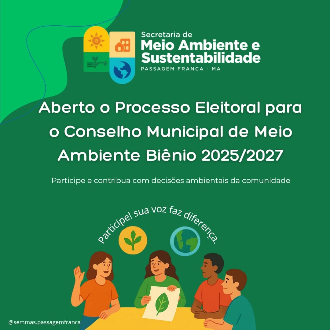 Secretaria de Meio Ambiente abre processo eleitoral para composição da plenária do Conselho Municipal de Meio Ambiente, biênio 2025-2027