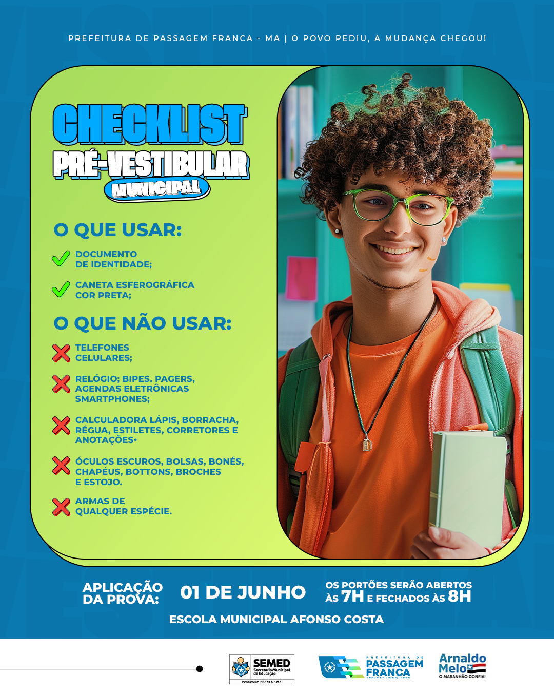 Divulgada a Lista de Salas para o Processo Seletivo do Pré-Vestibular Municipal